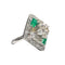 Bague Bague carrée diamants émeraudes 58 Facettes Q755A
