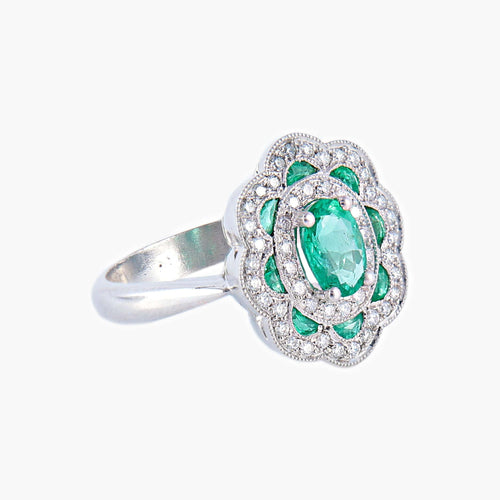 Bague 52 Bague Emeraude Diamants 58 Facettes