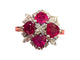 Bague 57 Bague en or blanc 4  rubis taillés en coeur  et pavage de diamants 58 Facettes 7825 A