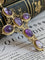 Importante croix en or jaune 18k sertie de 6 améthystes 58 Facettes