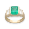 Bague 50.5 Bague Emeraude et diamants baguettes en or jaune 58 Facettes