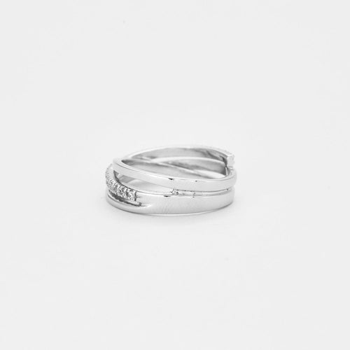 Bague 55 Bague croisée pavée de diamants 58 Facettes 2505