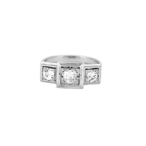 Bague 57.5 Bague or gris et diamants 58 Facettes 250139