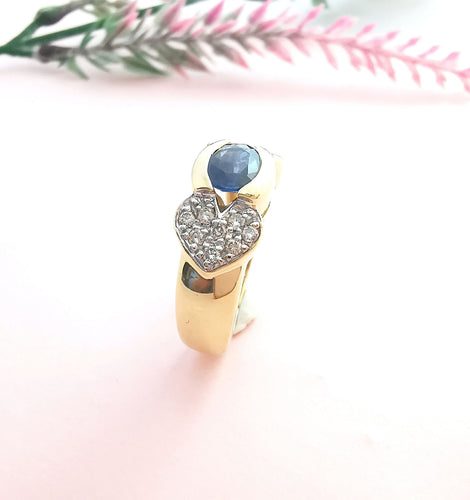 Bague 52.5 Bague Saphir Diamants Or 58 Facettes AA 1623
