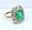 Bague 52 Bague marguerite en or 18 carats, émeraude 3,49 ct et diamants 58 Facettes AB567