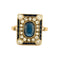 Bague 49 Bague Art Déco en or jaune 18K sertie diamants et saphirs 58 Facettes