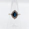 Bague 51 Bague marquise style art déco or blanc ornée d'un saphir naturel et de diamants taille brillants 58 Facettes A04625