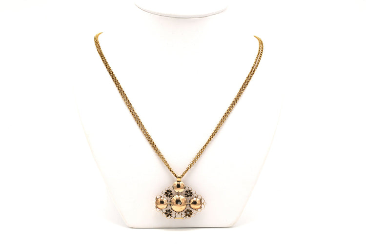 Collier Collier Napoléon III en or jaune 18 carats et diamants "taille" rose 58 Facettes B485