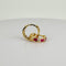Boucles d'oreilles Boucles d’oreilles créoles avec rubis et diamants en or jaune 14k 58 Facettes 2512013