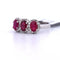 Bague 54 Bague en or blanc 18 kt avec rubis et diamants 58 Facettes