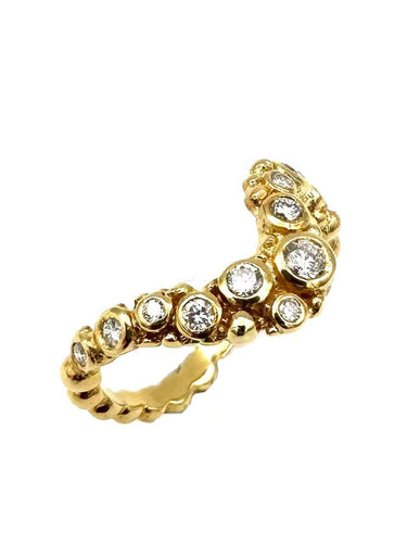 Bague 52 GILBERT ALBERT. Bague or jaune 18K et diamants 58 Facettes