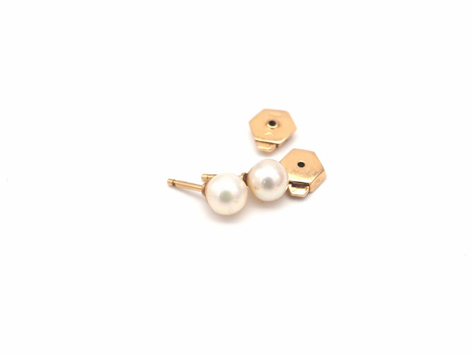 Boucles d'oreilles Boucles d'oreilles vintage en perle et or 750 58 Facettes