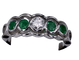 Bague 52.5 Bague alliance Art Déco Diamants et Emeraude or blanc 58 Facettes BA-91