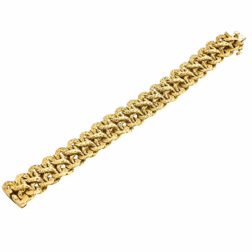 Bracelet GEORGES LENFANT - Rare Bracelet Maille Alternée en or jaune 58 Facettes SQU3311