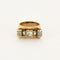 Bague 55 Bague Tank or rose et platine, diamants 58 Facettes B250290