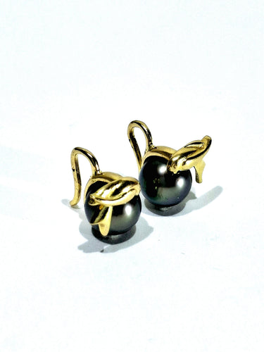 Boucles d'oreilles Boucle d'oreilles or jaune et Perles de Tahiti 58 Facettes