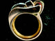 Bague 52.5 Bague modèle Tank asymétrique d'époque 1930/40 3 ors rubis diamants 58 Facettes