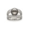 Bague 53 Bague en or gris 18K avec perle grise et 0,60 ct de diamants G-VS - Vers 2000 - Taille 53 58 Facettes FB10691