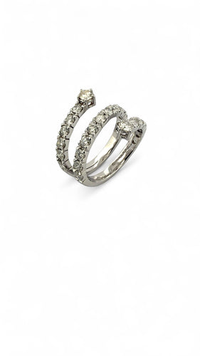 Bague 55 Bague spirale en or blanc 18 carats et diamants 58 Facettes