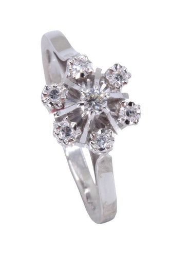 Bague 58 Bague fleur diamants années 50' 58 Facettes 091001