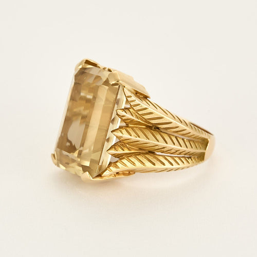 Bague Bague coktail en or jaune et citrine 58 Facettes LIS2377