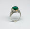 Bague 53 Bague moderne en or jaune avec émeraude naturelle en forme de poire et diamants 58 Facettes E19