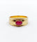 Bague jonc vintage Art Déco or jaune, cabochon de rubis 58 Facettes A06209