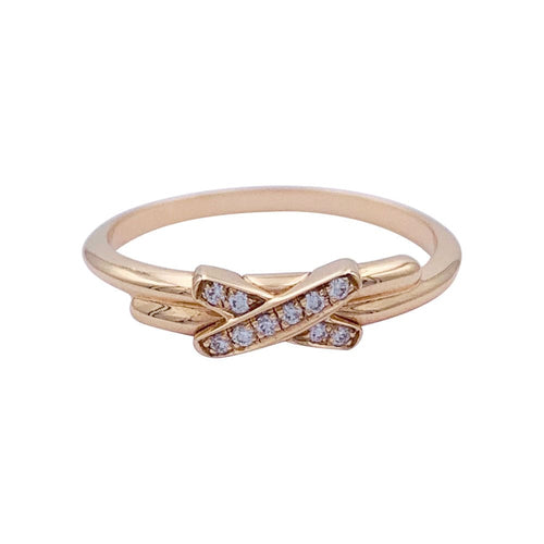 Bague 52 Bague Chaumet, "Jeux de Liens", or rose et diamants. 58 Facettes 34393