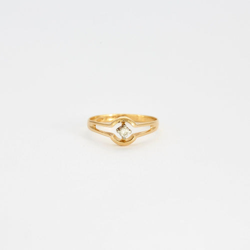 Bague 53 Bague or jaune centrée d'un diamant 58 Facettes GAW7