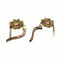 Boucles d'oreilles BOUCLES D'OREILLES ROSETTE EN OR CONTEMPORAINES 18 ct avec DIAMANTS et CENTRE RUBIS 58 Facettes Q245A