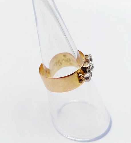 Bague 51.5 Bague jonc victorienne or rose 18k diamants taille ancienne (circa 1897) 58 Facettes A06142