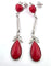 Boucles d'oreilles Boucles d'oreilles en or blanc avec corail et diamants, 1930 C 58 Facettes
