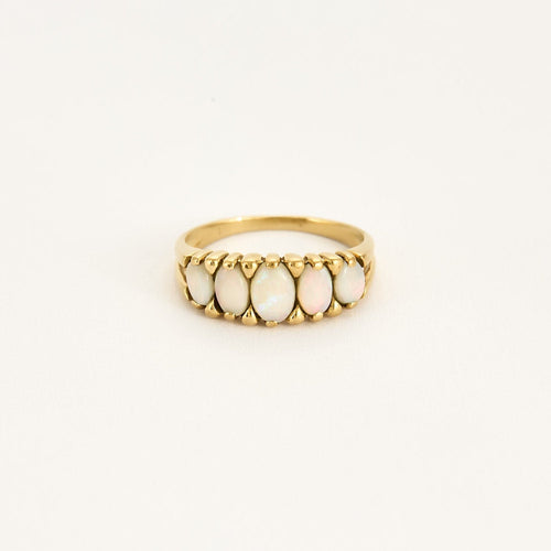 Bague 51 Bague jarretière en or jaune et opales 58 Facettes CLA04293