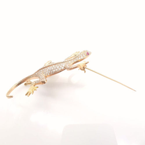 Broche Broche salamandre Or rose Diamants 6.94 ct 58 Facettes