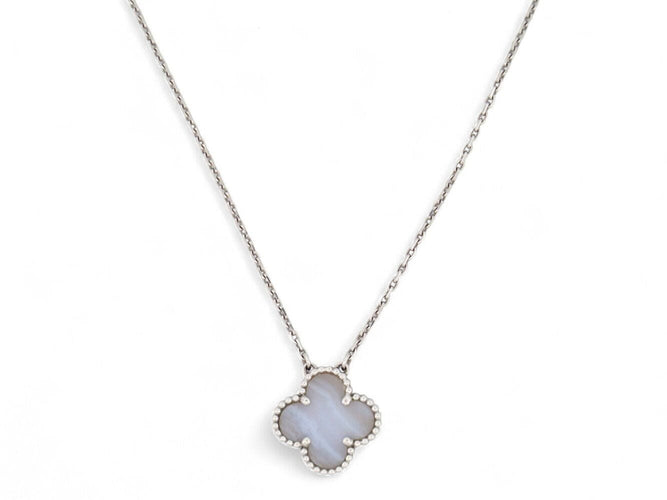 Collier collier VAN CLEEF & ARPELS alhambra vintage calcedoine vcard34900 or blanc 58 Facettes 270786