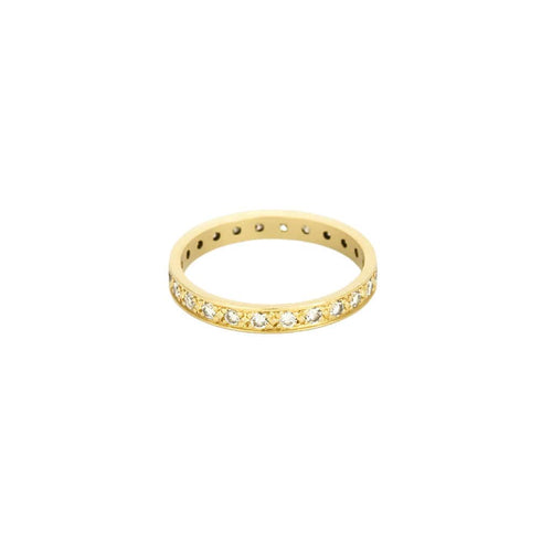 Bague 58,5 Alliance américaine en or jaune et diamants 58 Facettes TOU1500X3