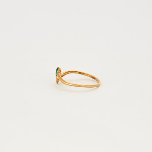 Bague 50 Bague or jaune moldavite 58 Facettes LP38