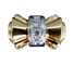 Bague 55 Bague modèle Tank d'époque 1940/50 deux ors diamants 58 Facettes