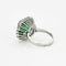 Bague 58 Bague cocktail or gris émeraude cabochon diamants 58 Facettes GU2