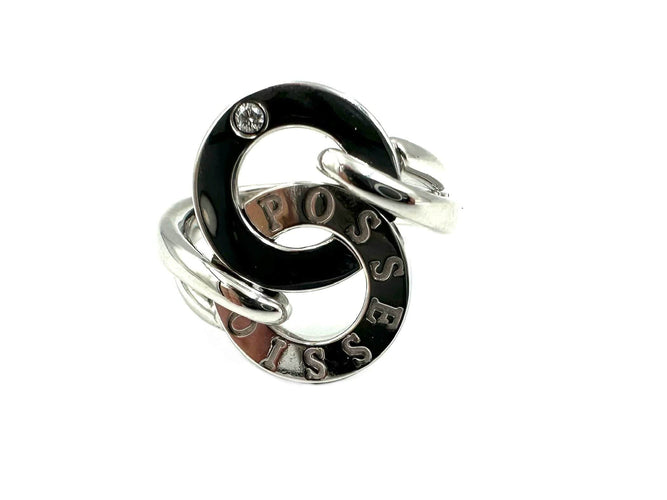 Bague 54 PIAGET. Collection "Possession", bague or blanc 18K et diamant 58 Facettes