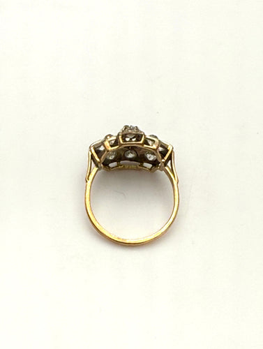 Bague 54 Bague Art Déco en or jaune et platine, sertie de diamants 58 Facettes