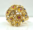 Bague 53 Bague - Bague multifleurs en or jaune et saphirs, rubis, diamants 58 Facettes AB671