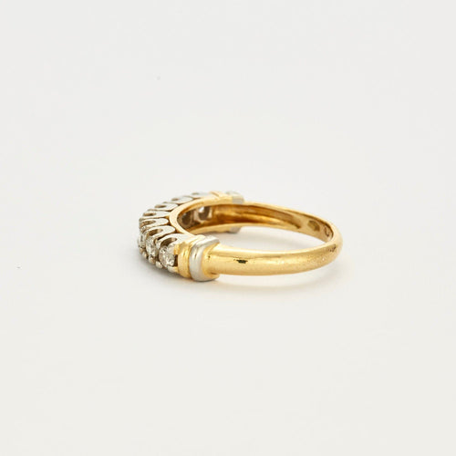 Bague 54 Alliance or jaune et blanc brillants 58 Facettes 2274456