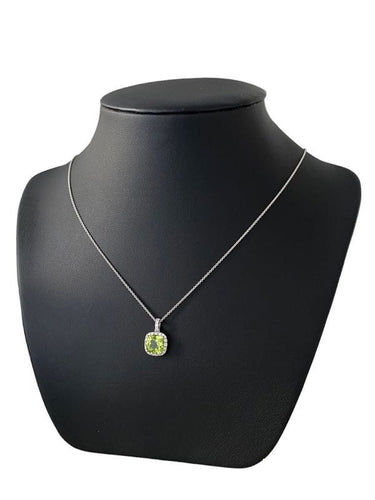 Collier Collier or blanc 18k & péridot 58 Facettes
