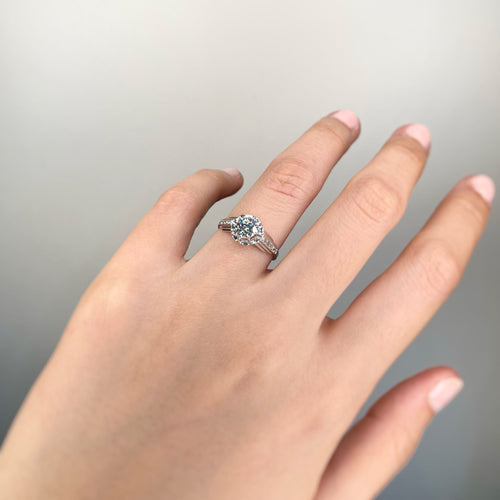 Solitaire accompagné - Platine & Diamants 58 Facettes 240359R