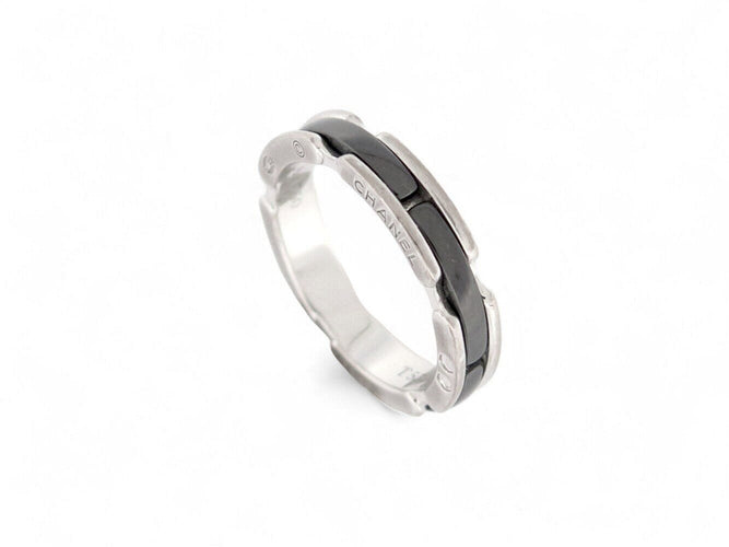 Bague 53 bague CHANEL ultra pm or blanc 18k et ceramique noire 53 58 Facettes 270439