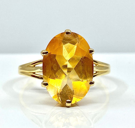 Bague 58 Bague en or jaune et citrine 58 Facettes AB324