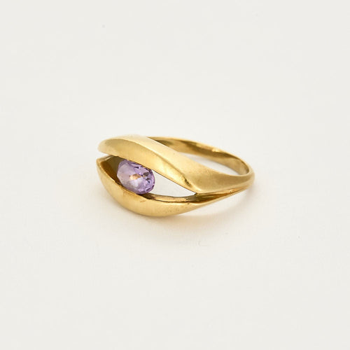 Bague 54,5 Bague en or jaune et améthyste 58 Facettes SOI3467X3