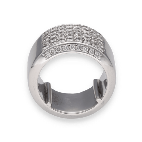 Bague 55 Bague en or gris massif avec diamants 2 Cts 58 Facettes