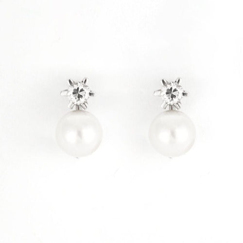 Boucles d'oreilles Paire boucles d'oreilles perles et diamants 58 Facettes 38200058